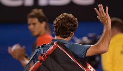 Roger Federer se despide del torneo. 