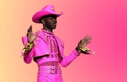 El rapero Lil Nas X en la ceremonia de los premios Grammy, en enero de 2020.