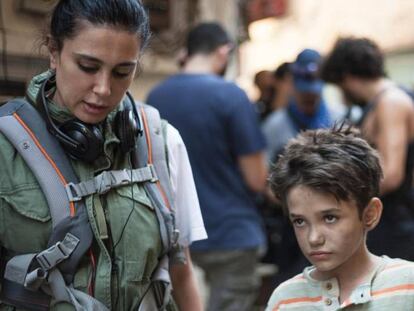 Nadine Labaki e Zain Al Rafeea, o menino protagonista de ‘Cafarnaum’.