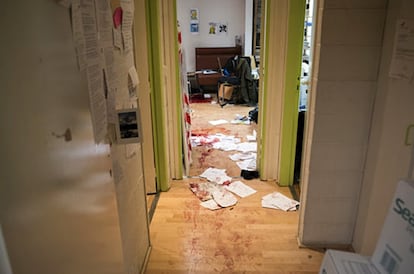 Redacción de 'Charlie Hebdo' tras el ataque.
