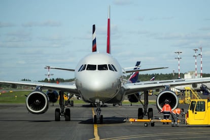 Un avión en el aeropuerto de Sheremétievo, en Moscú, el pasado julio.