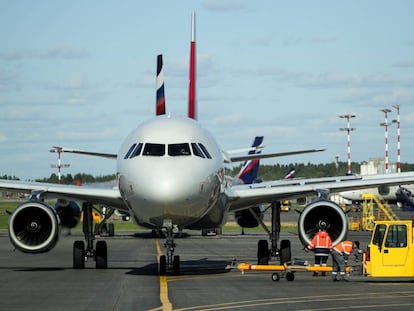 Un avión en el aeropuerto de Sheremétievo, en Moscú, el pasado julio.