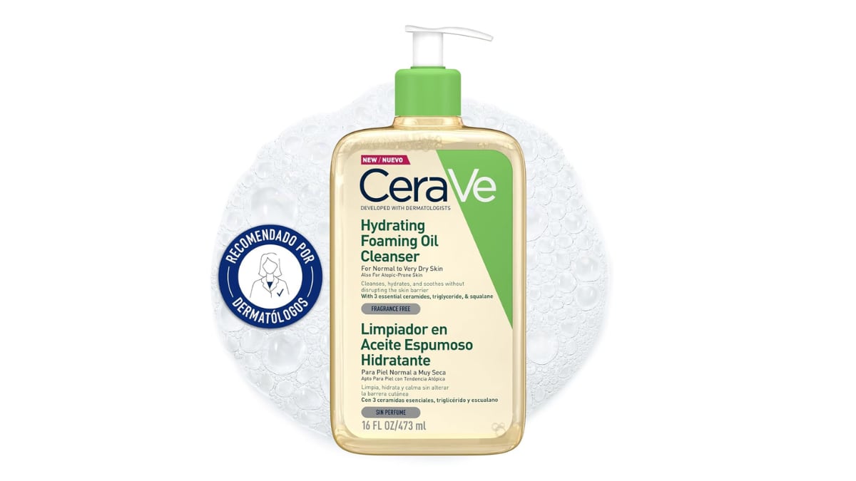 CeraVe limpiador en aceite espumoso hidratante.