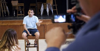 Francisco Chamorro, este lunes en Barbate durante la prueba para protagonizar una serie de televisión.