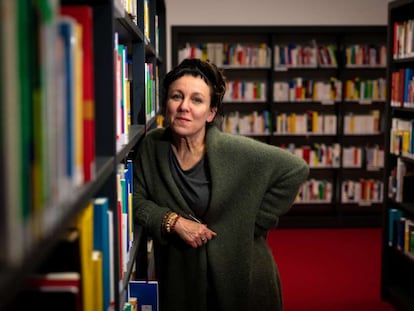 Olga Tokarczuk, el 10 de octubre pasado en Bielefeld (Alemania), tras saberse que recibirá el Nobel de Literatura de 2018.