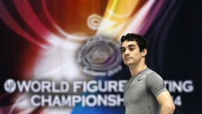 Fernandez of Spain attends a training sessions at the ISU World Figure Skating Championships in Saitama
