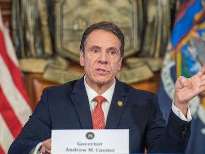 El gobernador de Nueva York, Andrew Cuomo,  durante su rueda de prensa sobre el coronavirus.