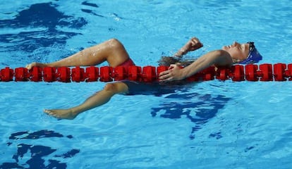 Mireia Belmonte tras acabar segunda en la final de los 400 estilos