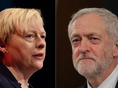 Angela Eagle y Jeremy Corbyn.