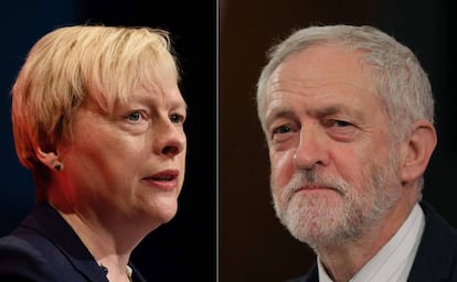 Angela Eagle y Jeremy Corbyn.