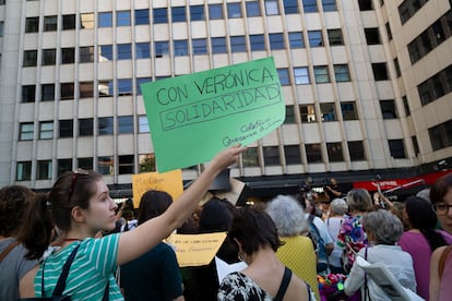 Concentración en Madrid convocada en mayo de 2019, tras el suicidio de Verónica, la trabajadora de Iveco.