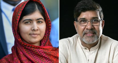 L'activista pakistanesa Malala Yousafzai i l'indi Kailash Satyarthi.