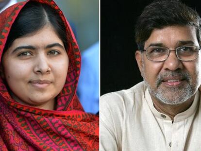 L'activista pakistanesa Malala Yousafzai i l'indi Kailash Satyarthi.