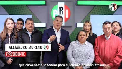 El presidente nacional del PRI, Alejandro Moreno, durante un mensaje publicado en sus redes sociales.