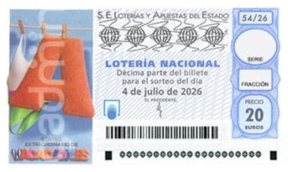 Décimo del sorteo de Lotería Nacional 'Extra de Vacaciones del sábado 4 de julio de 2026
