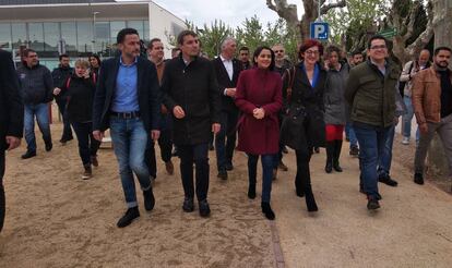 Inés Arrimadas, con miembros de su partido en En Torroella De Montgrí.