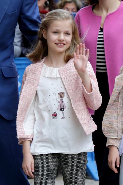 La princesa Leonor, durante la misa de Pascua en Palma de Mallorca.