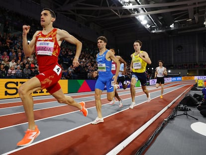 Mariano García, delante de todos en la semifinal de Glasgow.