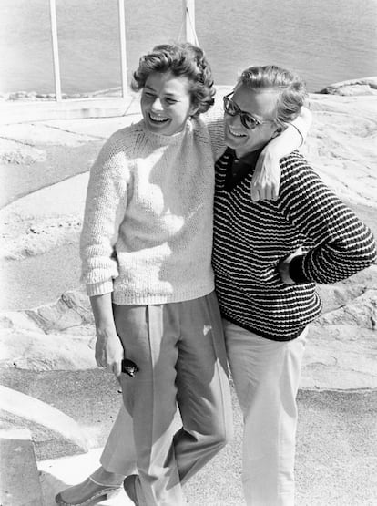 Ingrid Bergman junto a su marido, el productor teatral sueco Lars Schmid con el que se casó en 1958.