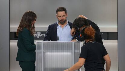 Santiago Abascal, antes del debate electoral para las elecciones del 10N. 