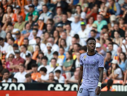 Vinicius, el domingo en el partido del Real Madrid en Mestalla.