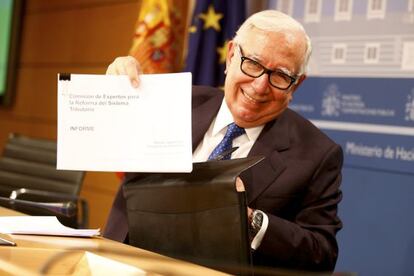 Manuel Lagares, antes de la rueda de prensa.