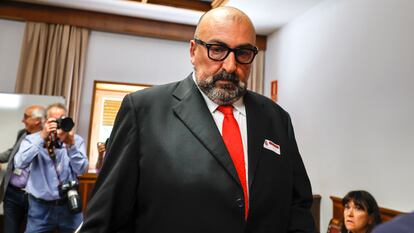 Koldo García, ex asesor del exministro José Luis Ábalos, en la comisión del Senado relacionada con el caso Koldo, el pasado 22 de abril.
