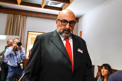 Koldo García, este lunes, tras la comisión del Senado.