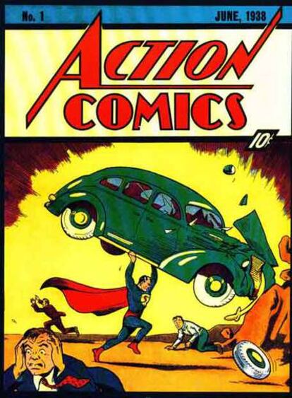 Imagen del Action Comic número 1, donde Superman aparece por primera vez