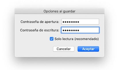 Opciones de guardado en Microsoft Office.