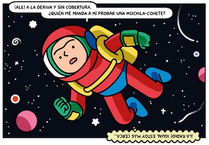 Ilustración de interior del libro 'Cosmo en el espacio' (Astiberri), de Javi de Castro.