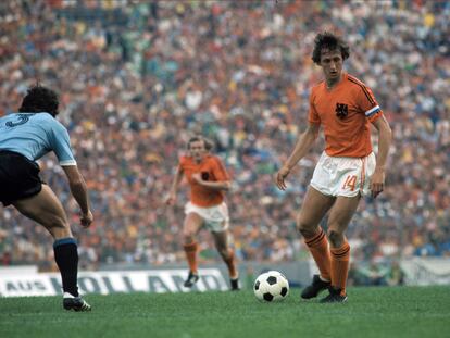 Johan Cruyff, en el Países Bajos-Uruguay del Mundial de 1974.
