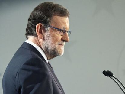 El presidente del Gobierno espa&ntilde;ol en funciones, Mariano Rajoy, durante una rueda de prensa. 