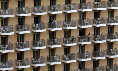 Balcones de un hotel de Benidorm. 