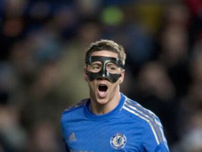 Torres celebra uno de sus dos goles.