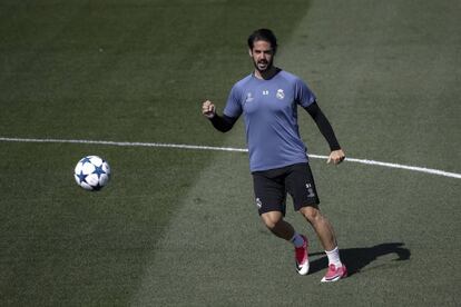 Isco, durante el &uacute;ltimo entrenamiento antes del partido contra el Bayern.