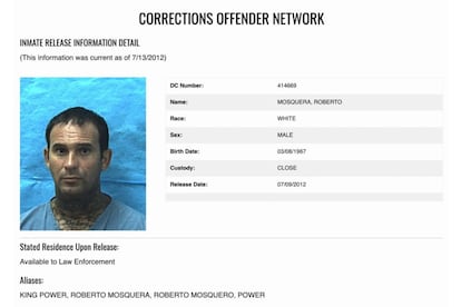 Ficha de liberación de Roberto Mosquera.