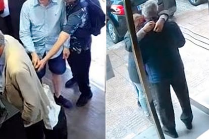 Dos miembros de una banda itinerante roban dinero a sus víctimas con la técnica del abrazo cariñoso y el descuido.