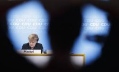 Angela Merkel, en el comité d ela CDU el 9 de diciembre.