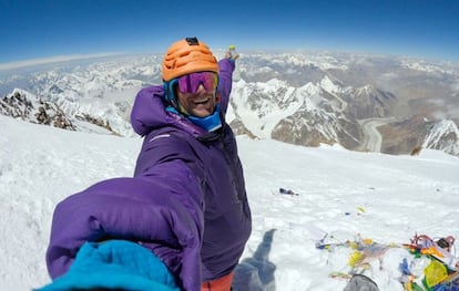 Benjamin Védrines, en la cima del K2 el pasado 28 de julio.