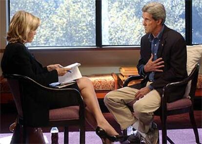 John Kerry, durante una entrevista con una cadena de televisin en vsperas del debate electoral de hoy.