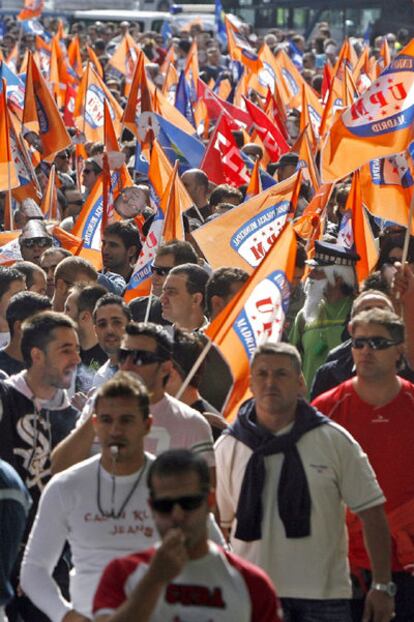 Protesta de policías municipales.