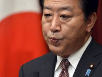 El primer ministro japonés, Yoshihiko Noda, durante un rueda de prensa. EFE/Archivo