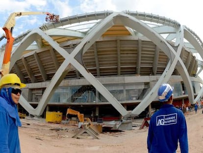 Obras en la Arena Amazonas, en Manaus.