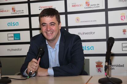 Jaime Santos, durante la conferencia de prensa tras batir a Vitiugov