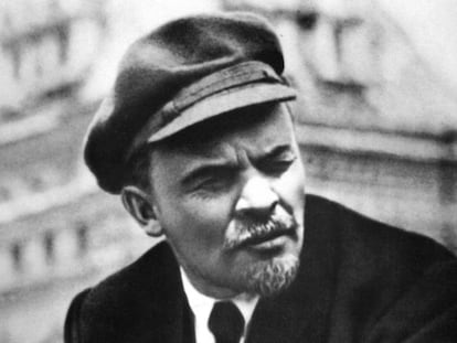 Lenin en la Plaza Roja de Mosc&uacute; en 1919. 