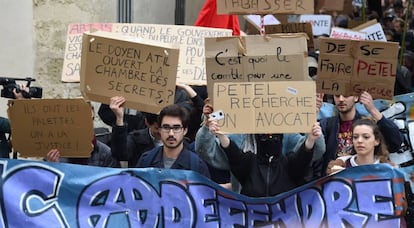 Protesta estudiantil el 30 de marzo en Montpellier, en el sur de Francia