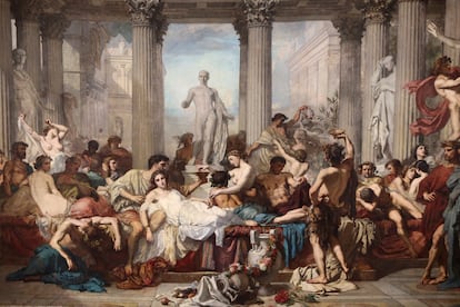 'Los Romanos de la decadencia' (1847), de Thomas Couture, que representa un gran banquete romano.