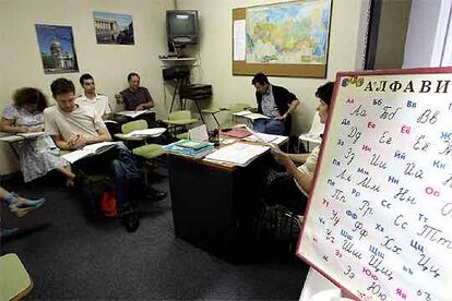 Clases de ruso en la Fundación Pushkin (Madrid).