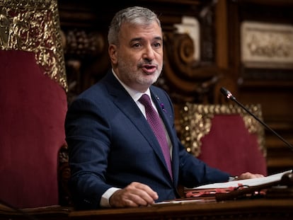 El alcalde Jaume Collboni, en el pleno del Ayuntamiento de Barcelona el pasado 24 de noviembre.